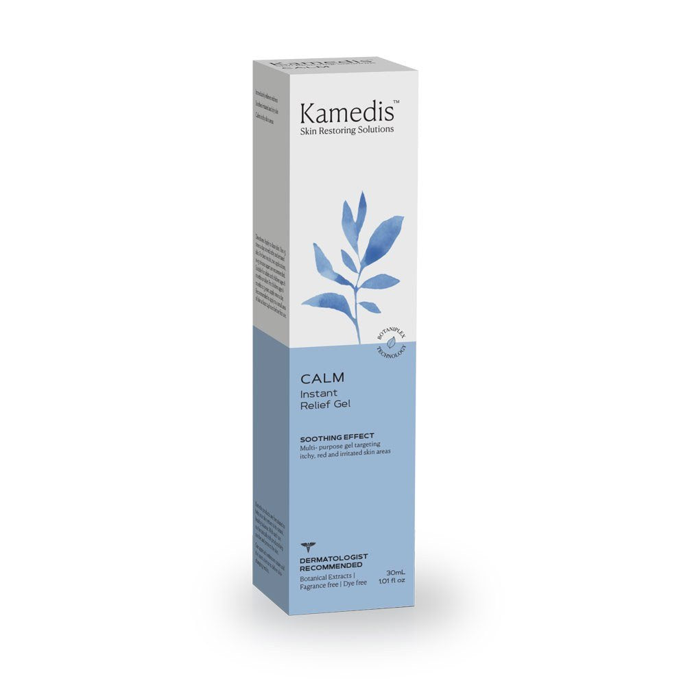 Verpackung des CALM Instant Relief Gels von Kamedis.