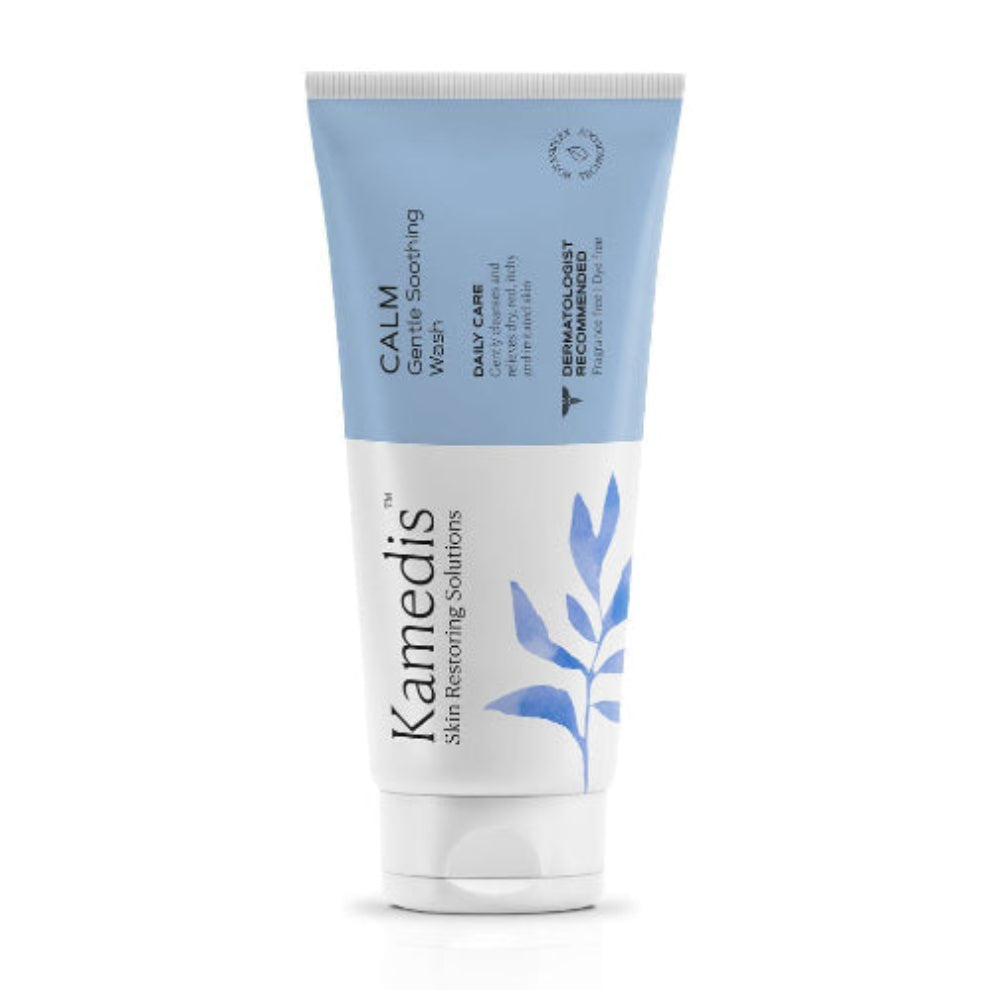Produktabbildung der Kamedis Calm Gentle Soothing Wash Tube, speziell für trockene und gereizte Haut entwickelt.