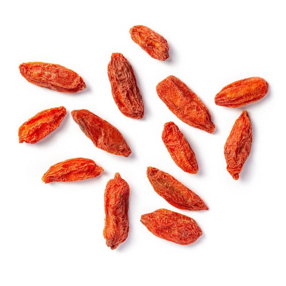 Detailaufnahme von getrockneten Goji-Beeren