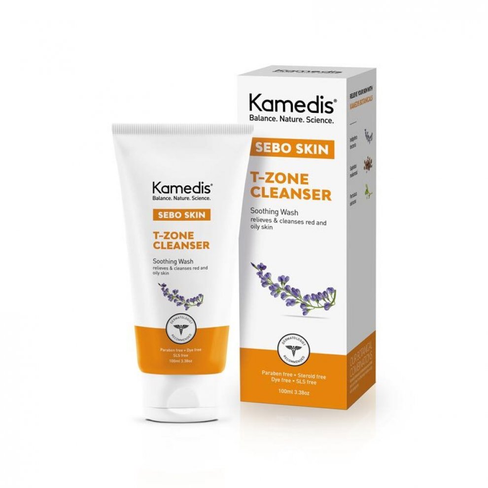 T-Zone Cleanser in einer 200 ml Pumpflasche, speziell für die sanfte Reinigung schuppiger Haut in der T-Zone.