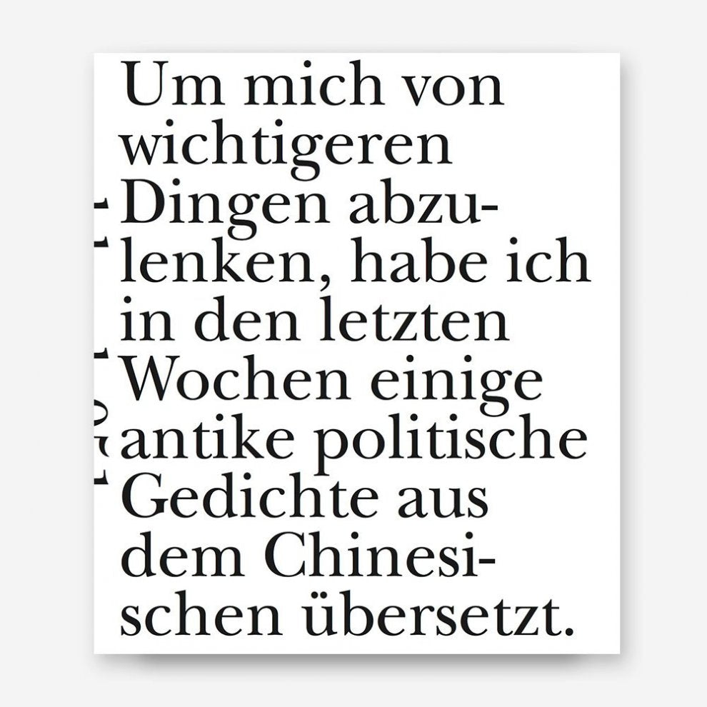 Buchcover von „Abscheu – Politische Gedichte aus dem alten China“. Schlichtes Design mit großem typografischem Titel auf weißem Hintergrund.