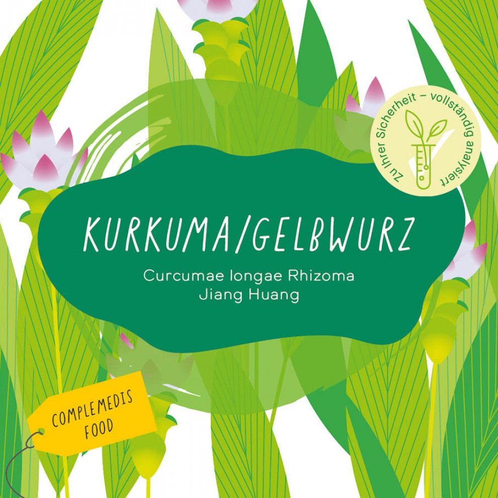Etikett der Kurkuma-Verpackung mit ansprechendem Design.