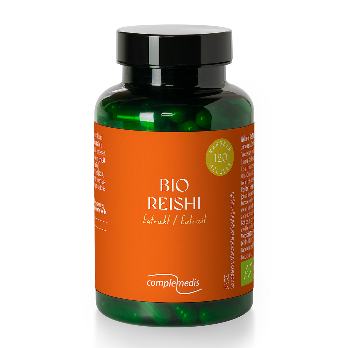 Reishi Extrakt, Bio, Dose mit 120 Kapseln