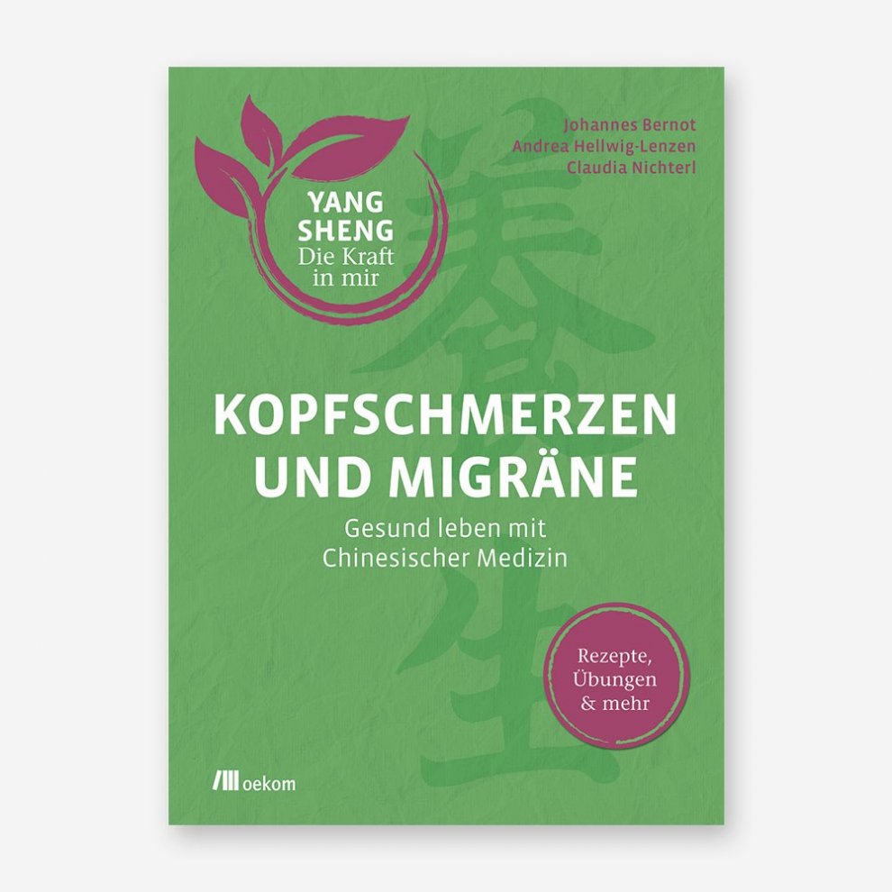 Buchcover von Kopfschmerzen und Migräne – Yang Sheng 5 in Rot und Weiß.