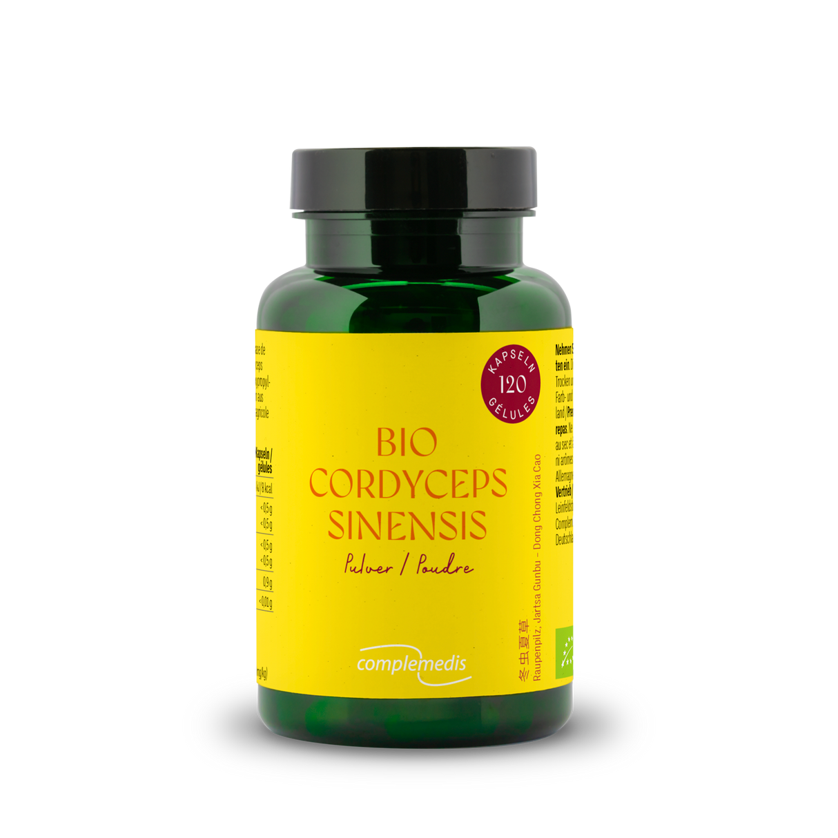 Cordyceps sinensis Pulver, Bio, Dose mit 120 Kapseln